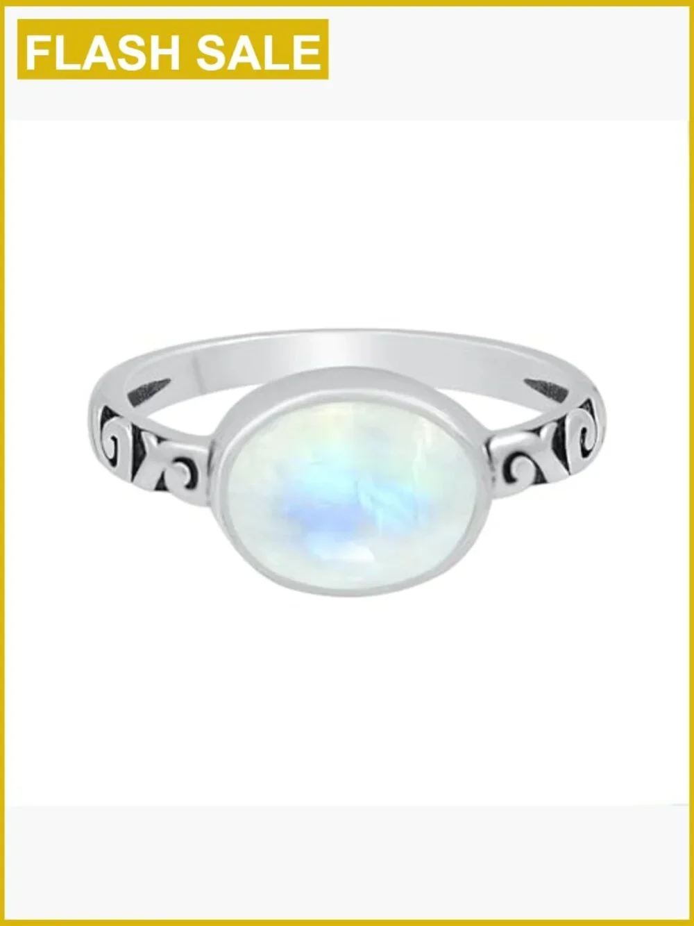 Oval Moonstone Statement Ring - 925 Silver Plated Handmade Jewelry Gift for